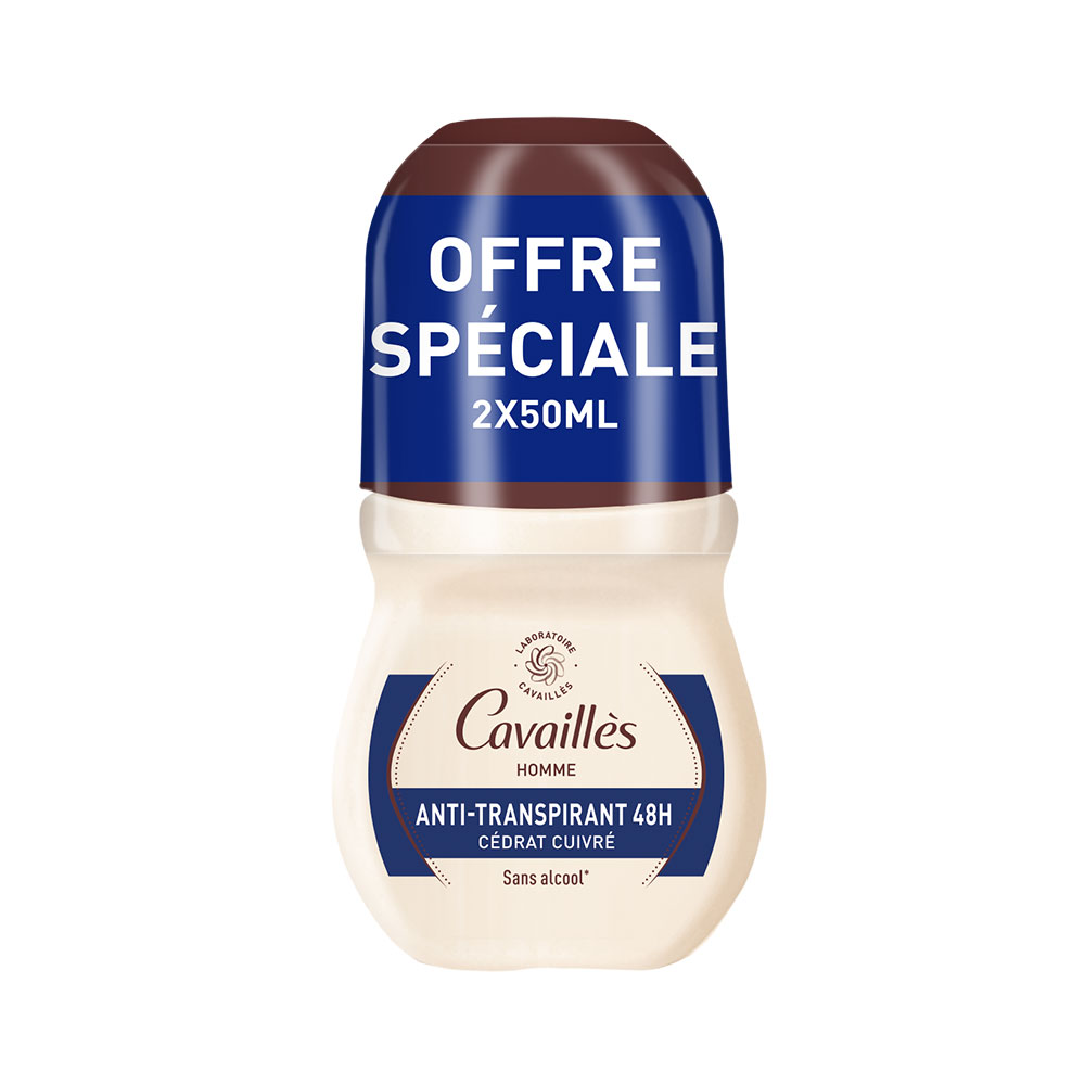 Cavaillès Absorb + Déodorant Homme Anti Transpirant 48H 2x50ml