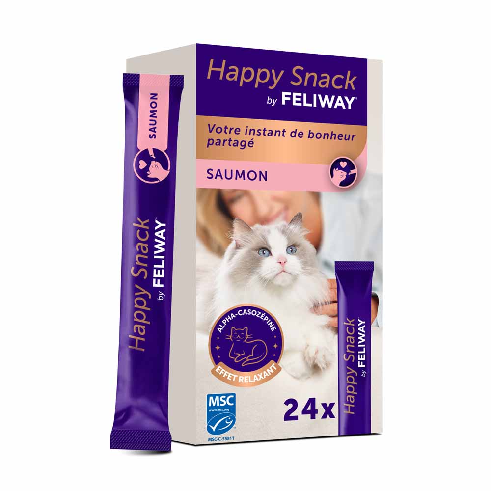 Feliway Happy Snack Antiestrés para gatos Salmón 24 unidades