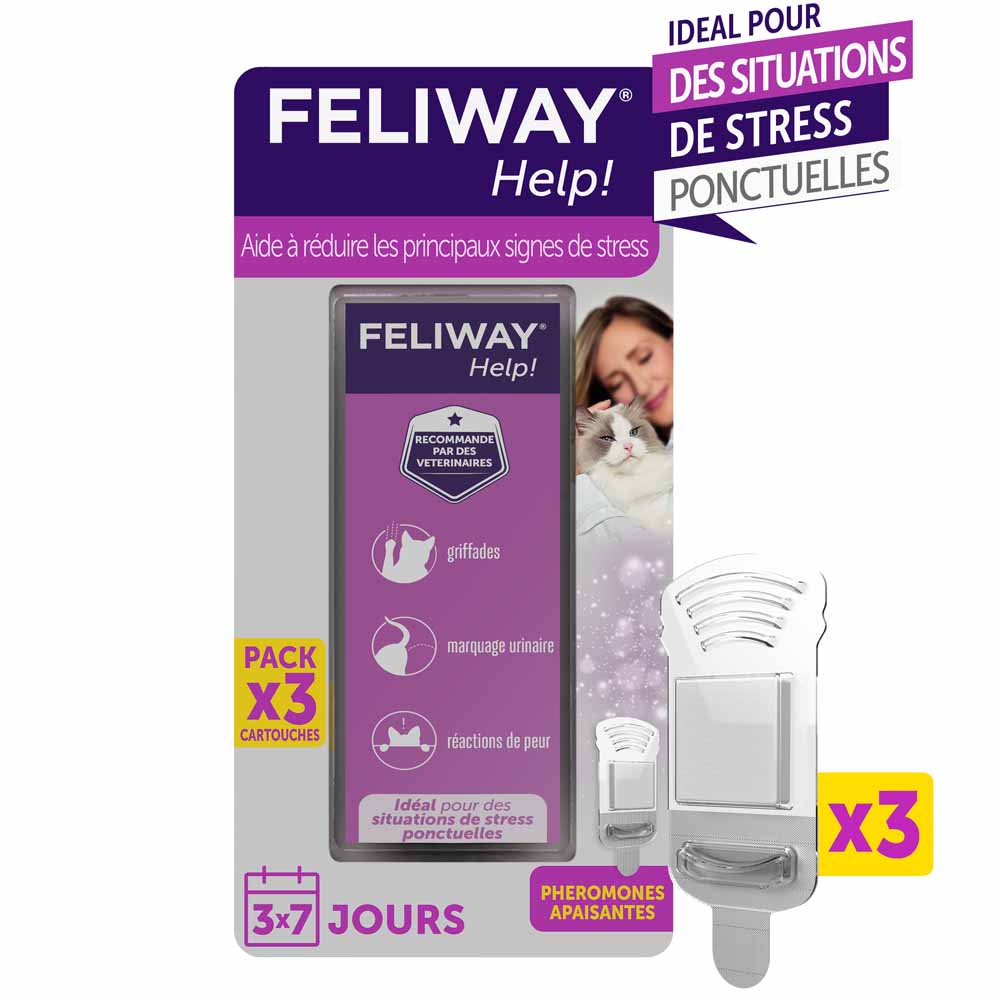 Feliway Help Recambios para difusor de feromonas calmantes para gatos x3 cartuchos