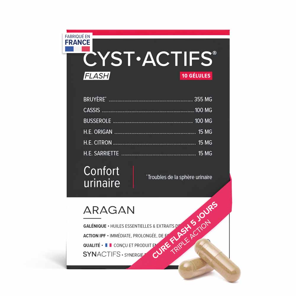 Aragan Synactifs CystActifs Flash Triple action 10 cápsulas