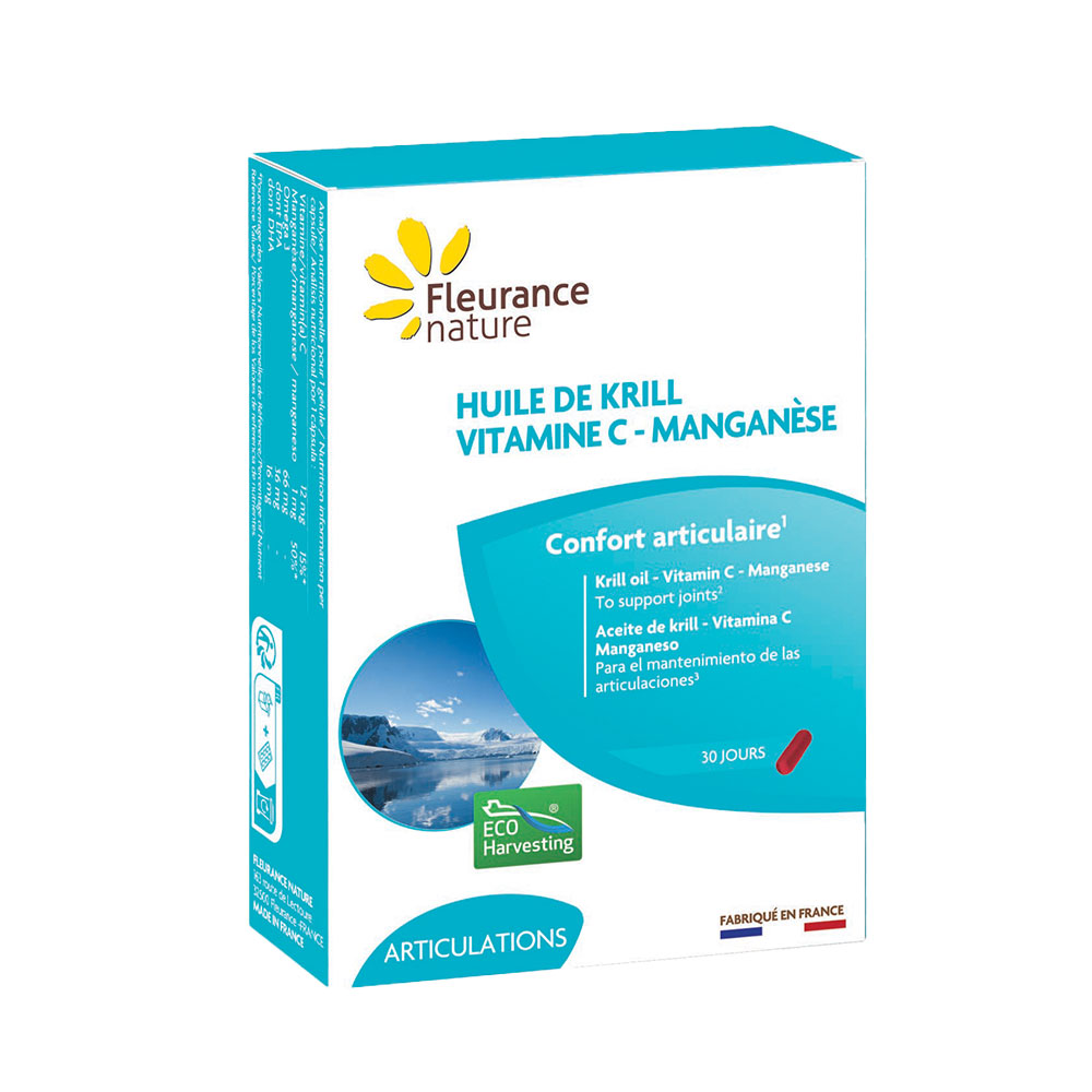 Fleurance Nature Aceite de krill con vitamina C y manganeso 15 cápsulas
