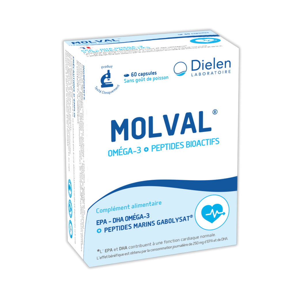 Dielen Molval omega 3 + péptidos bioactivos 120 cápsulas