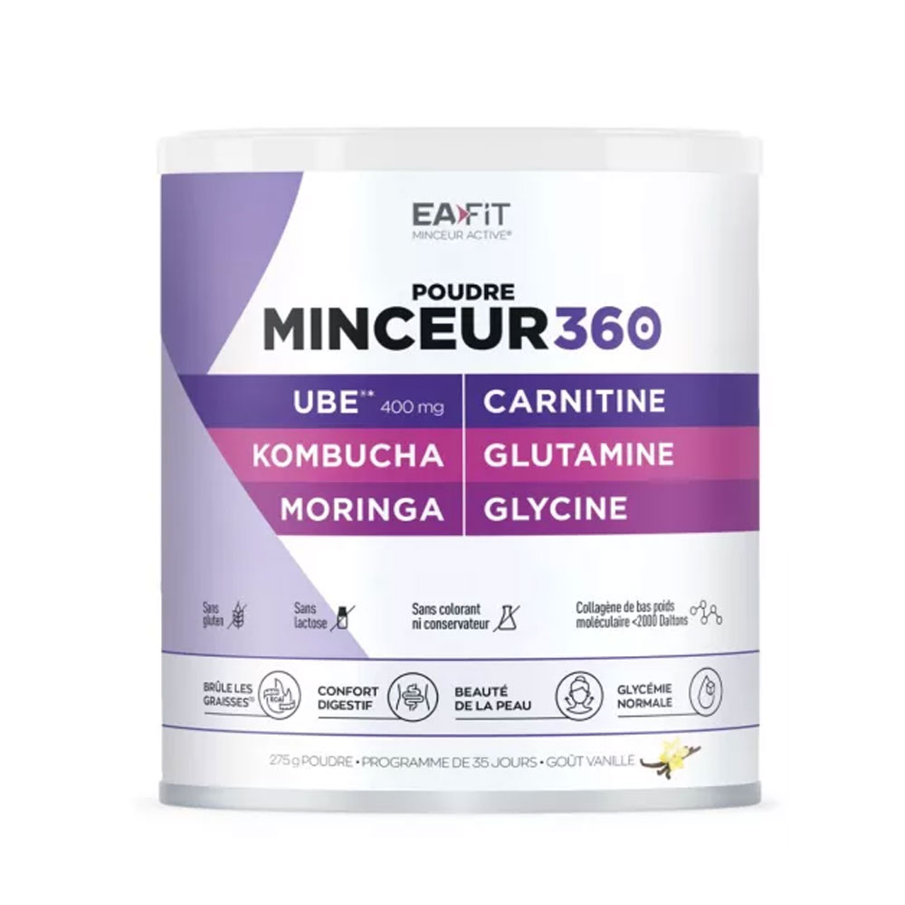 Eafit Minceur 360 polvo ube kombucha moringa sabor vainilla 275 g