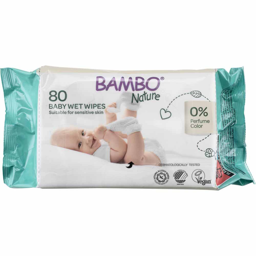 Bambo Nature Toallitas impregnadas 15x20 cm 80 unidades
