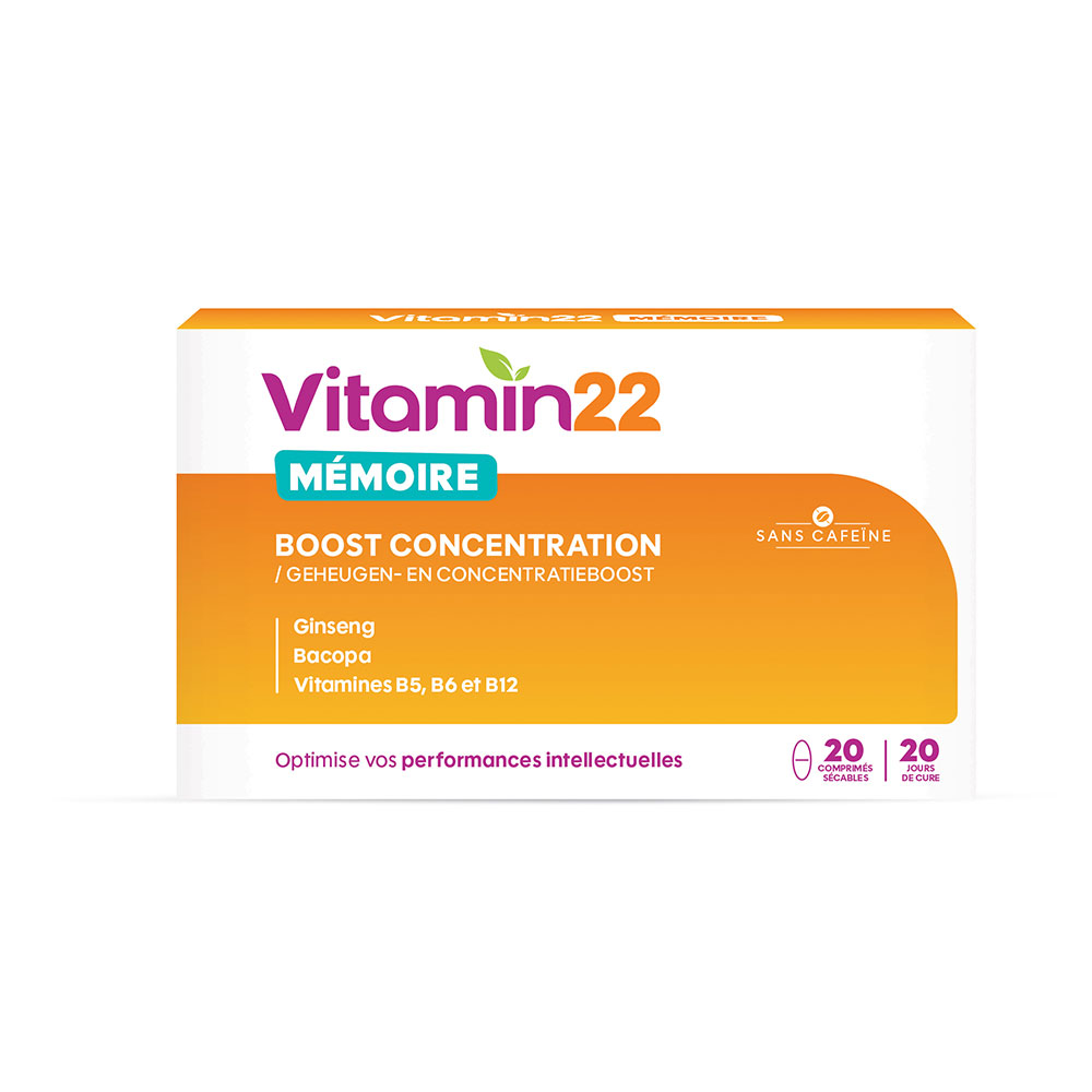 Vitamin'22 Memoria y concentración boost 20 comprimidos divisibles