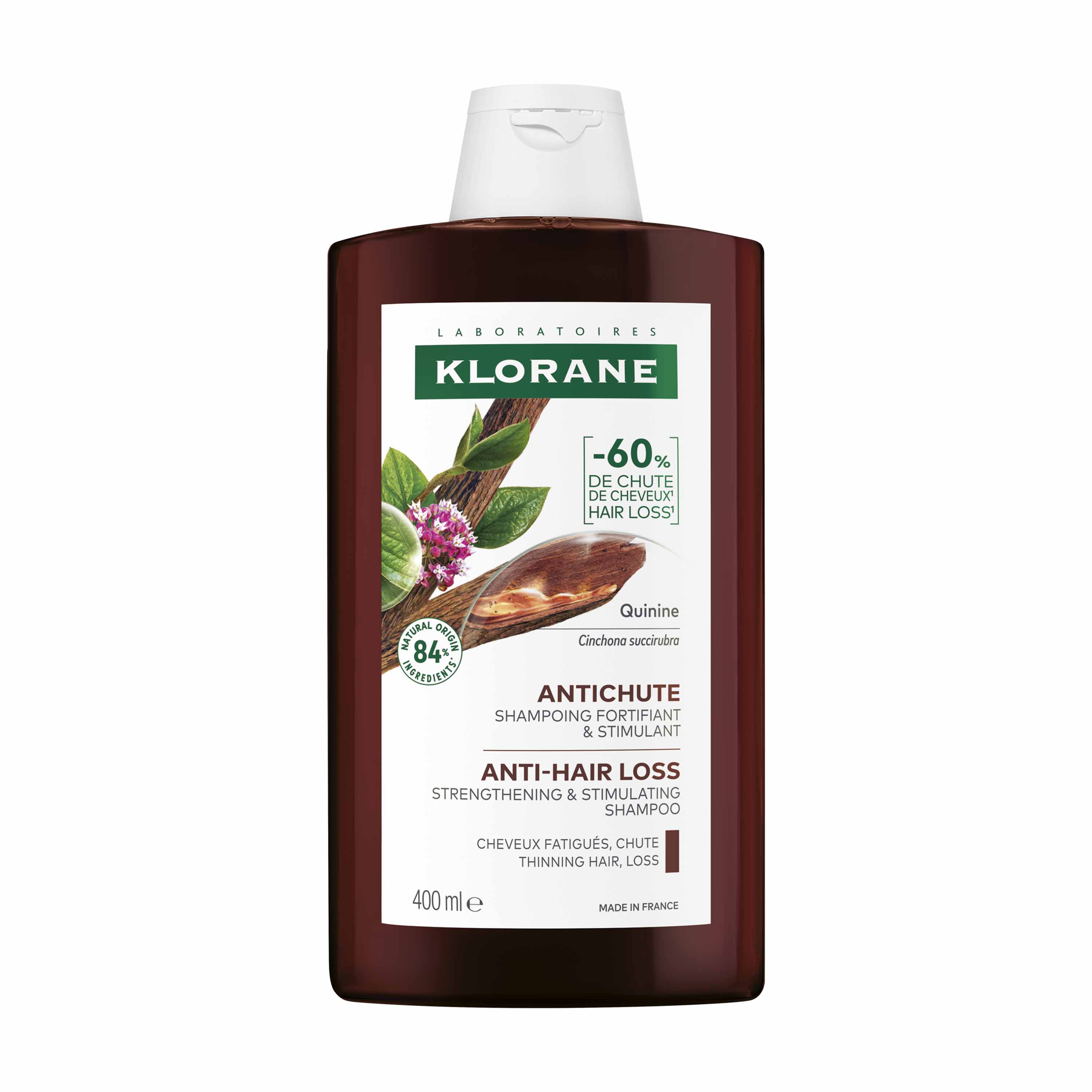 Klorane Quinina Shampooing Fortifiant & Stimulant Antichute cabello debilitado 400ml