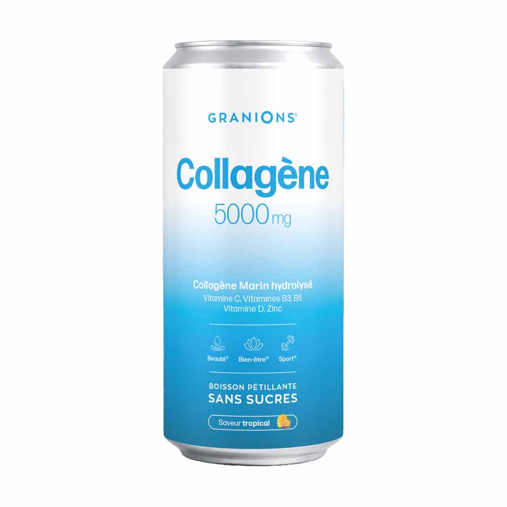 Granions Bebida efervescente colágeno marino 5000 mg belleza sabor tropical 330 ml