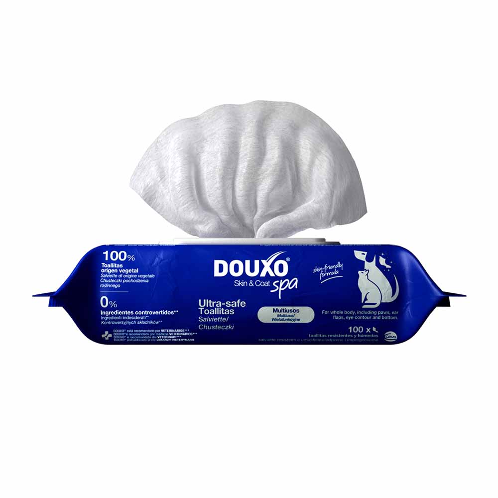 Douxo SPA Toallitas multiusos para perros y gatos 100 unidades