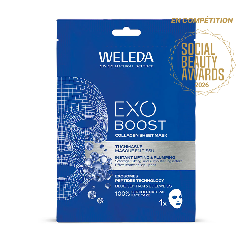 Weleda Exo Boost Mascarilla de colágeno en tela con genciana azul y edelweiss 20 ml