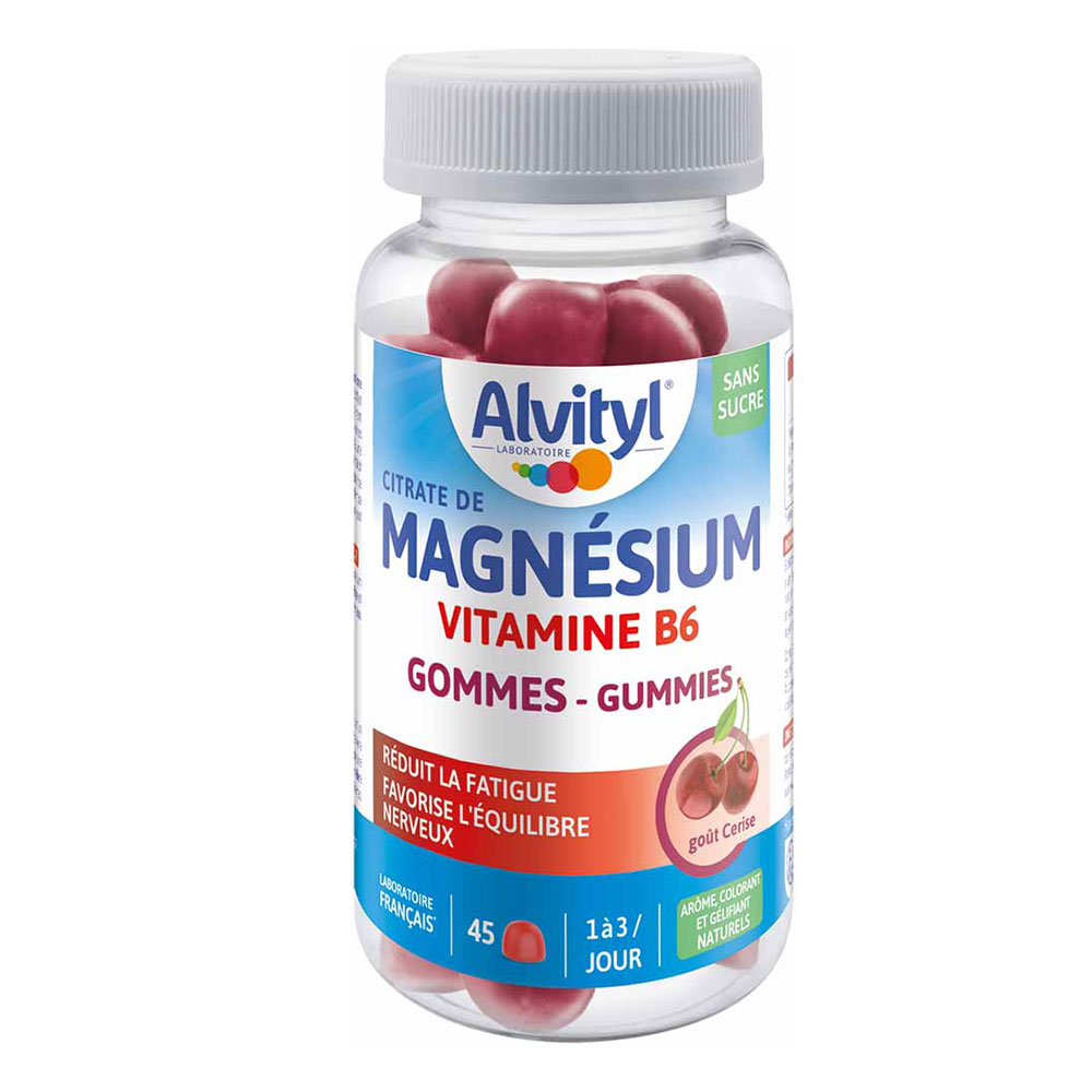 Alvityl Magnesio vitamina B6 sabor cereza x45 gummies
