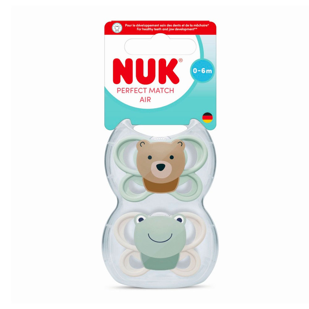 Nuk Perfect Match Chupetes fisiológicos de silicona 0 a 6 meses 2 x