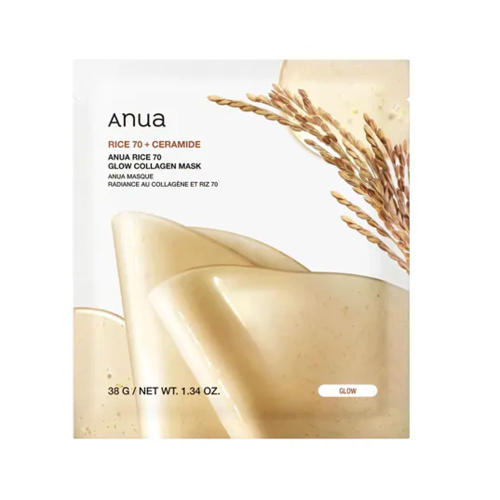 Anua Rice 70 Glow Collagen mascarilla de hydrogel con colágeno hidratación extrema 152 g