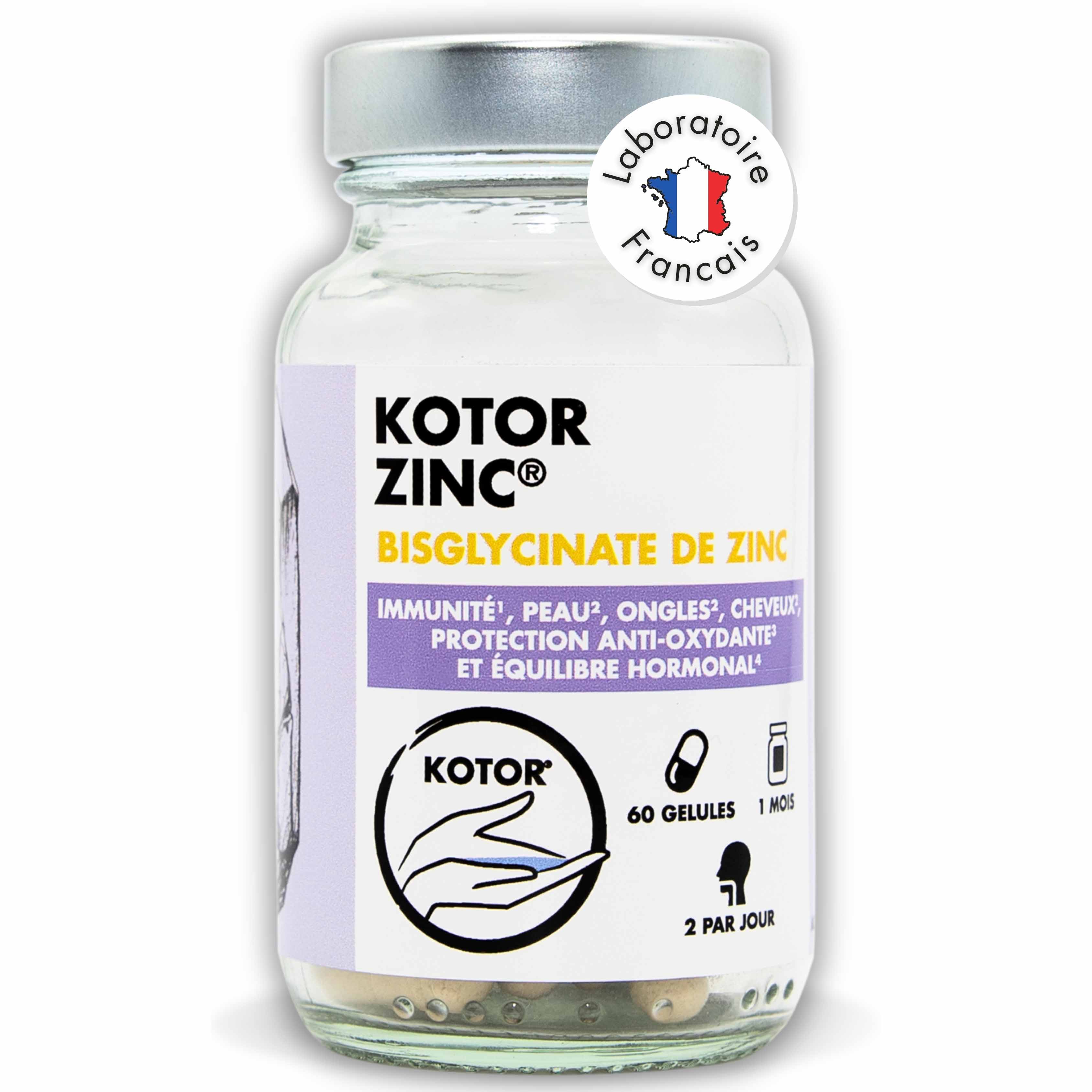 Kotor Pharma Zinc bisglicinato piel cabello uñas inmunidad 60 cápsulas
