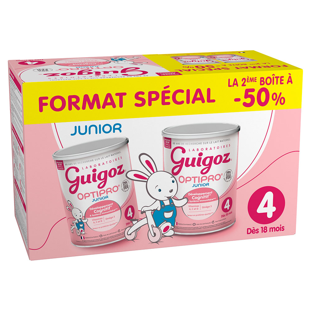 Guigoz Optipro Leche en polvo Junior 4 a partir de 18 meses 2 x 900 g