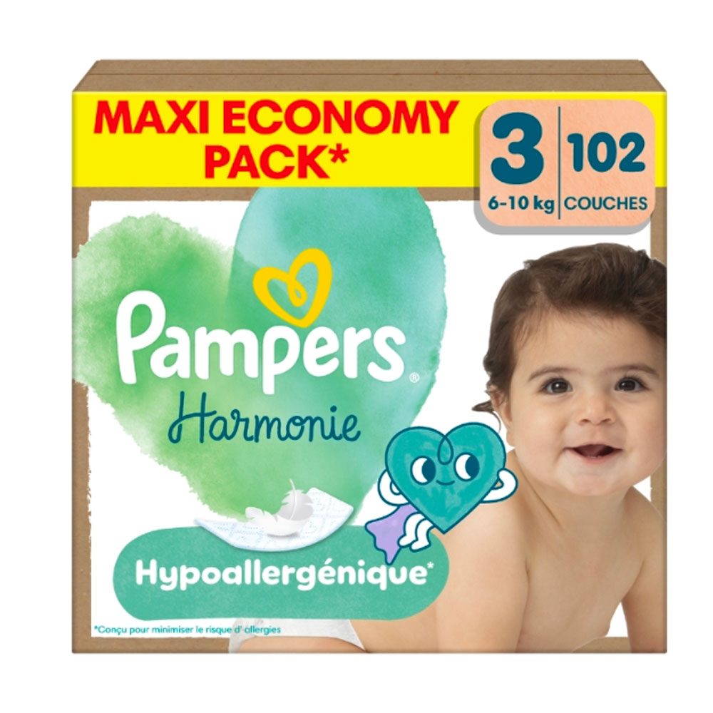 Pampers Harmonie Pañales Talla 3 6 a 10 kg 102 unidades
