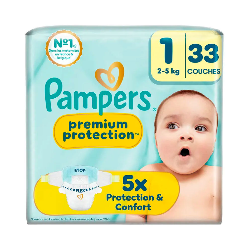 Pampers Premium Pañales Talla 1 2-5 kg 33 unidades