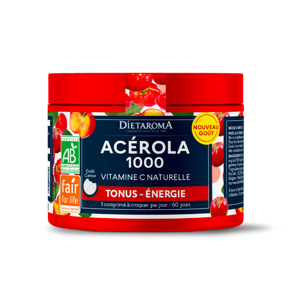 Dietaroma Acerola 1000 bio sabor cereza 60 comprimidos para masticar