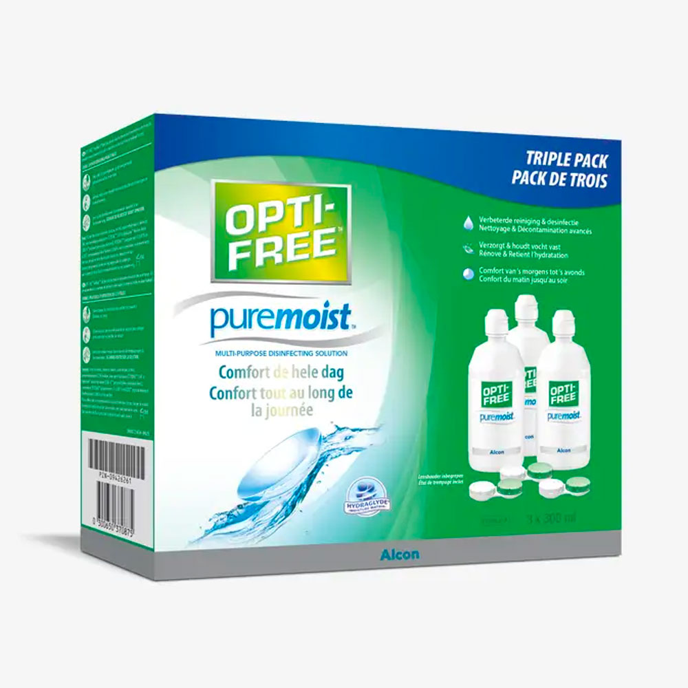 Alcon Opti-Free Solución multiusos de descontaminación Pure Moist 3 x 300 ml