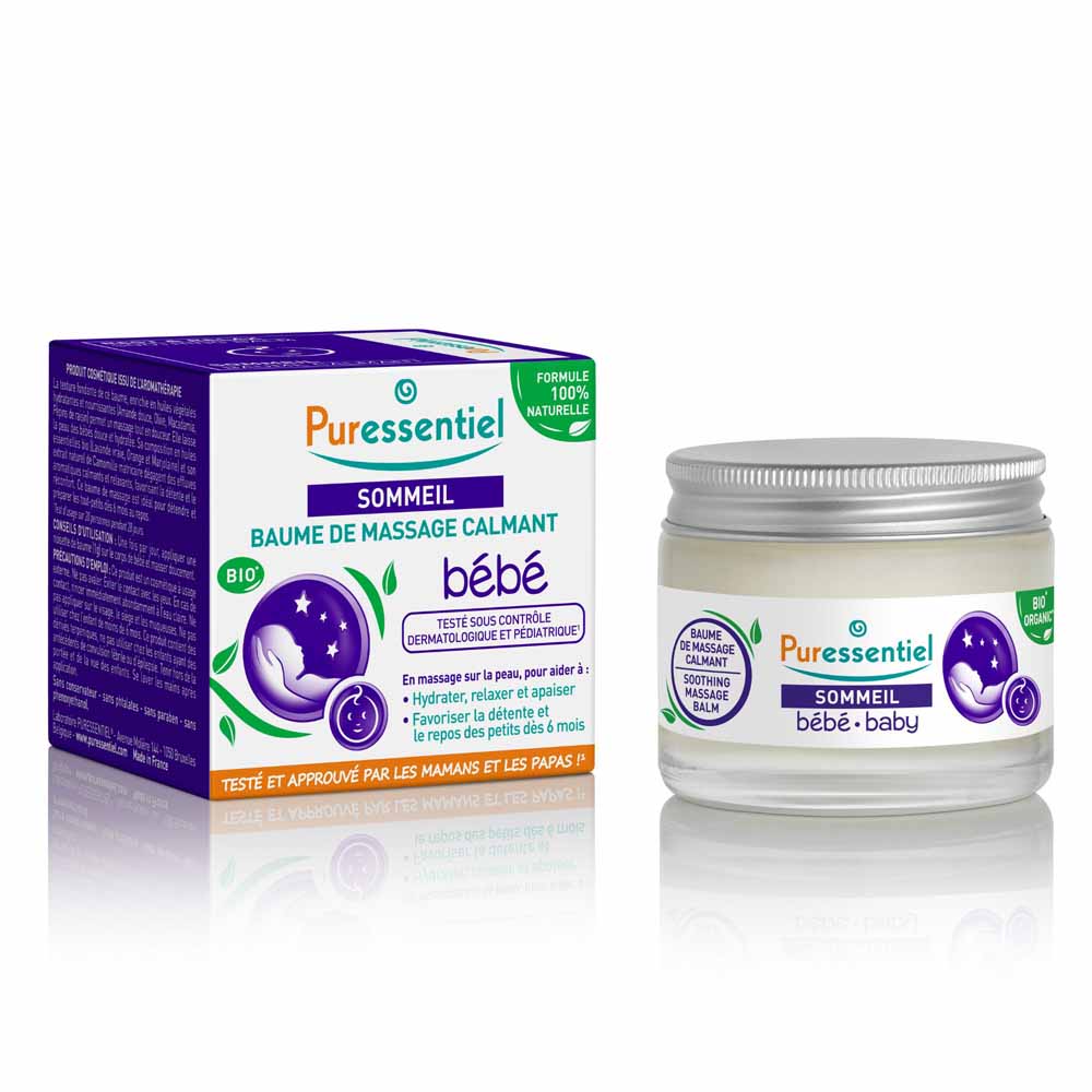Puressentiel Sueño Bálsamo de Masaje Calmante Bebé Con 3 aceites esenciales 30ml