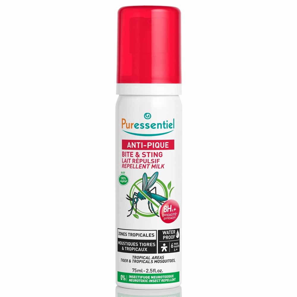 Puressentiel Antipic Leche repelente Zonas tropicales Mosquitos tigre y tropicales A partir de 6 meses 75 ml