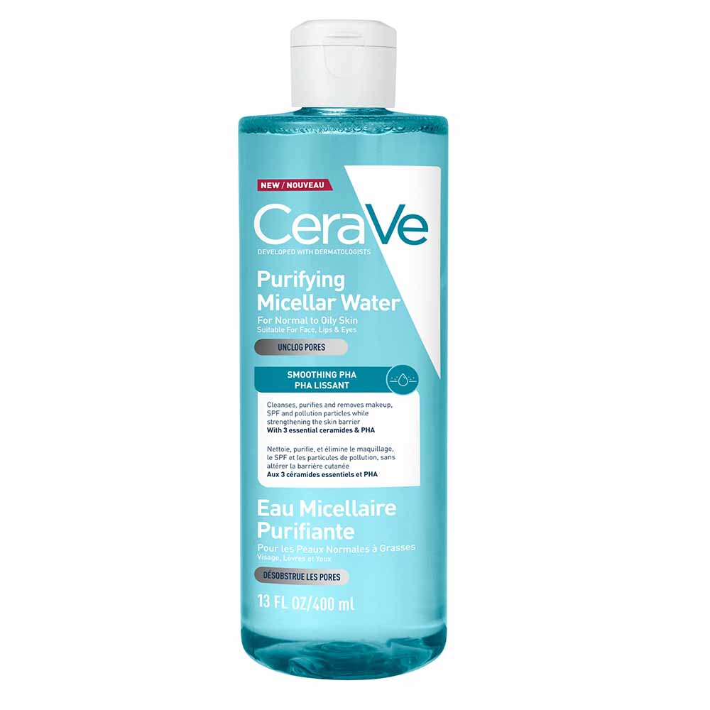 Cerave Agua micelar purificante con PHA piel normal a grasa 400 ml
