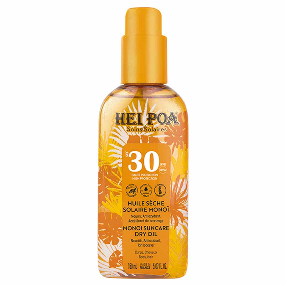 Hei Poa Solares Aceite Seco de Monoï SPF30 Tiaré 150 ml