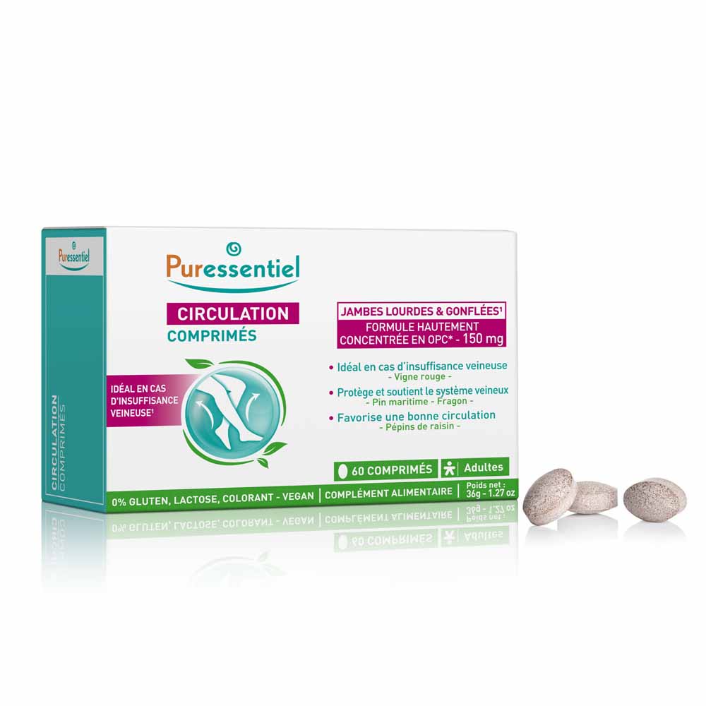 Puressentiel Circulación Piernas cansadas e hinchadas 60 comprimidos