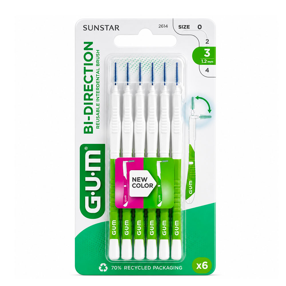 Gum Proxabrush Cepillos interdentales 1.2 mm Bi-direction 6 x
