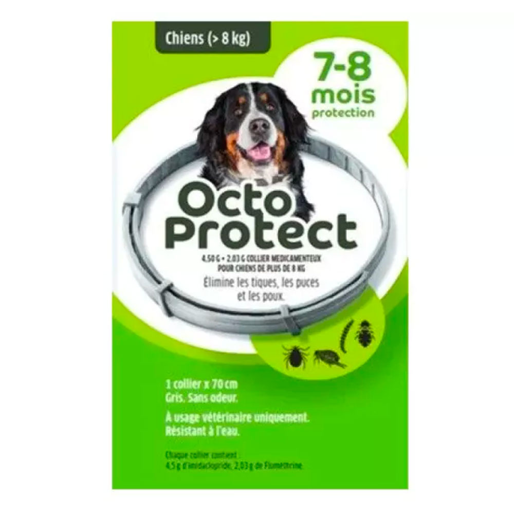 OctoProtect Collar antiparasitario para perro grande contra pulgas garrapatas y piojos 1 x