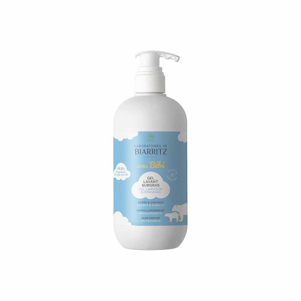 Laboratoires De Biarritz Cuidado bebé Gel limpiador sobreengrasado bio cuerpo y cabello 500 ml