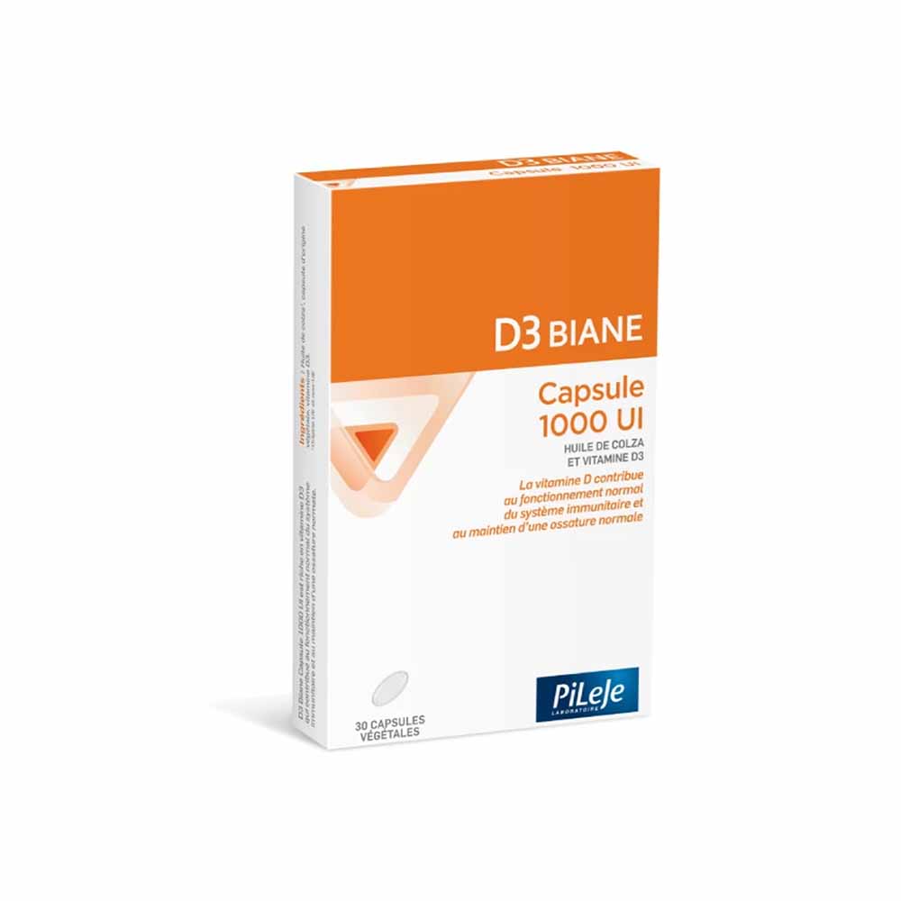Pileje D3 Biane Vitamina D3 1000UI 30 cápsulas