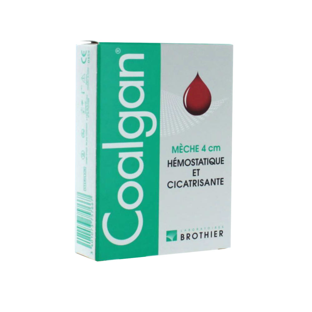 Brothier Coalgan Gasa hemostática mecha de 4 cm 5 x
