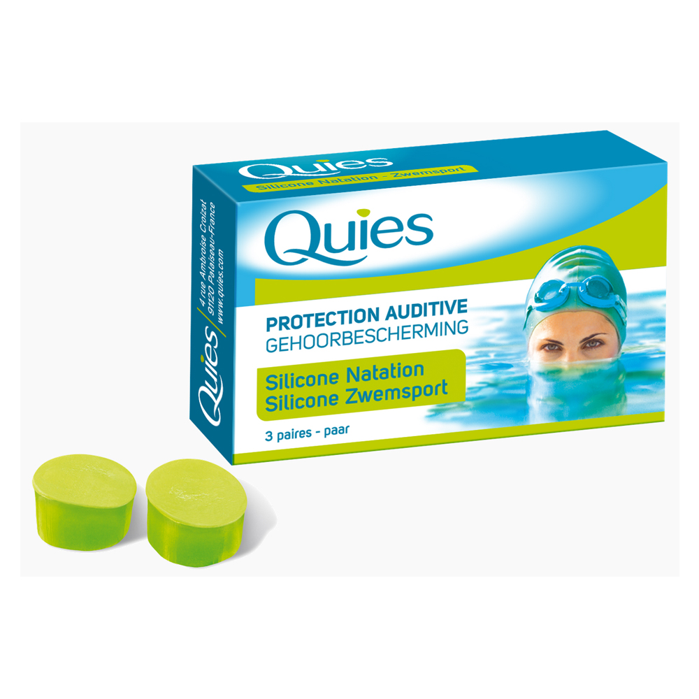 Quies Proteccion Auditiva Tapones Silicona Especial Natacion 3 Pares
