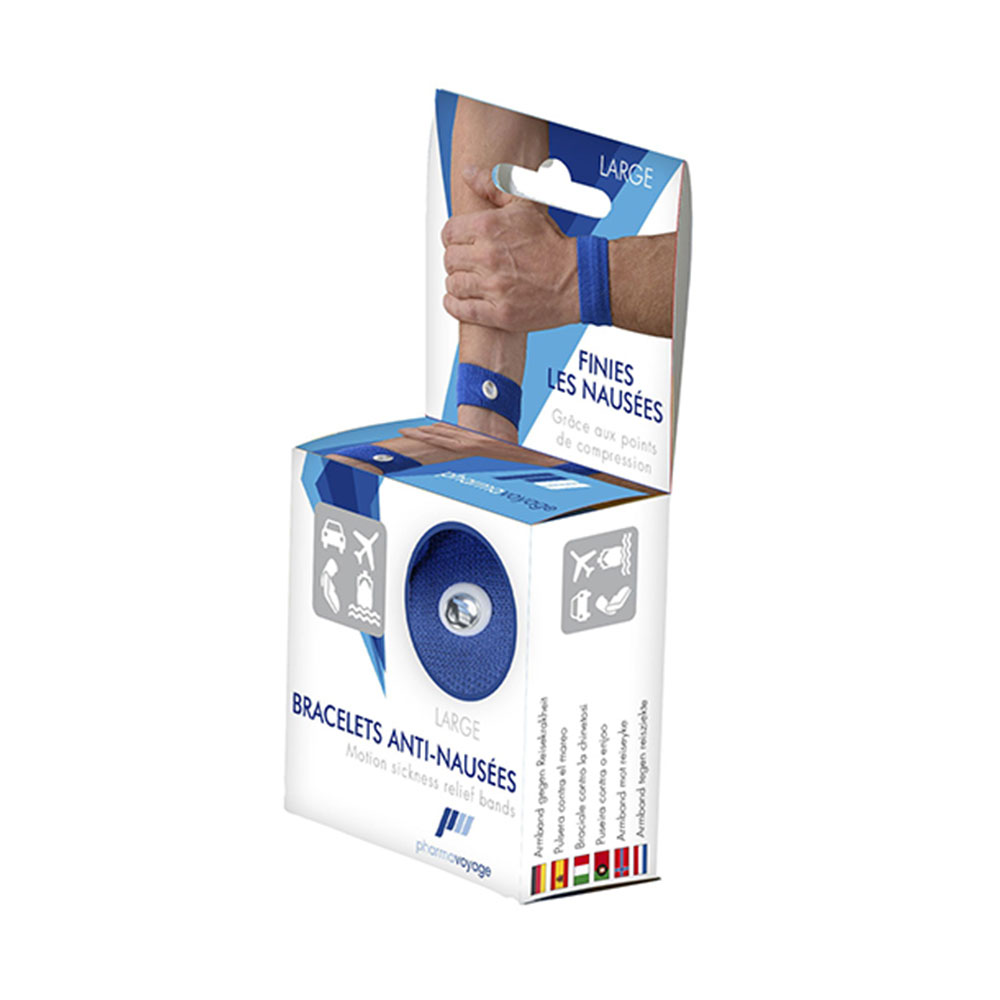Pharmavoyage Pulseras Antinauseas Grandes Adultos Azul Par