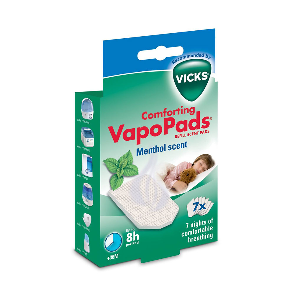 Vicks Vapopads Vh7 Recambio Difusor/inhalador Mentol Adulto Y Niños 36 Meses+ X7