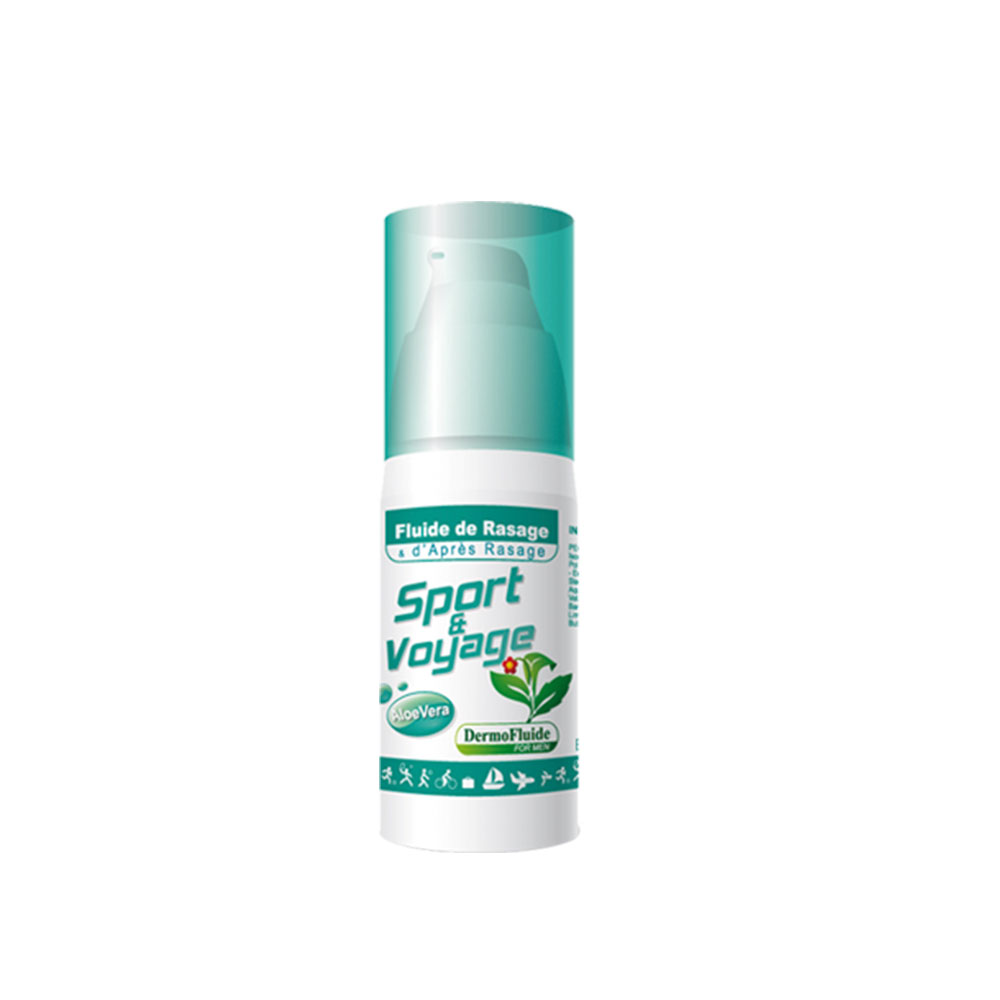 Dermo Fluide Fluido de afeitado y aftershave aloe vera deporte y viaje pieles sensibles 30ml