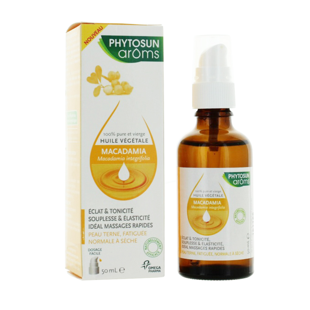 Phytosun Aroms Aceite vegetal de Macadamia Pieles apagadas, cansadas, normales a secas 50 ml