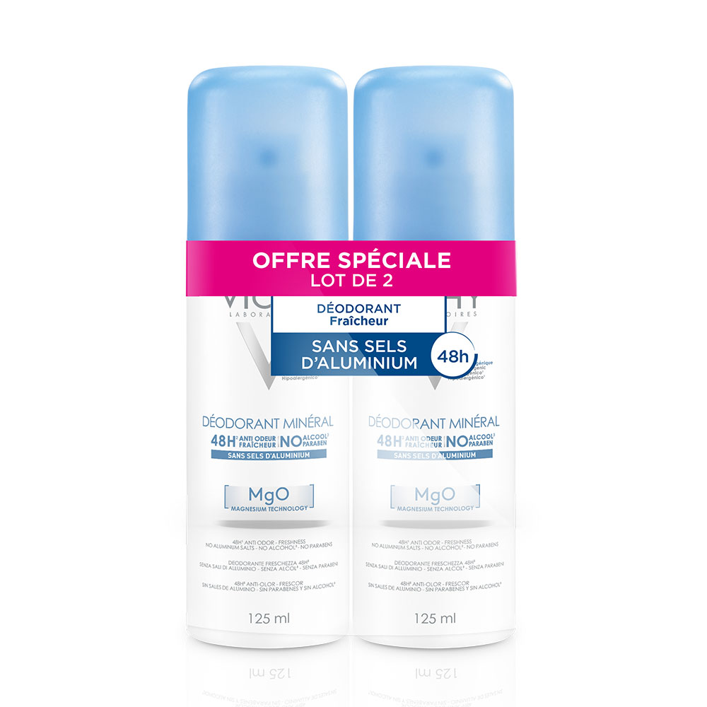 Vichy Desodorante Pieles sensibles 48h Mineral 2x125ml