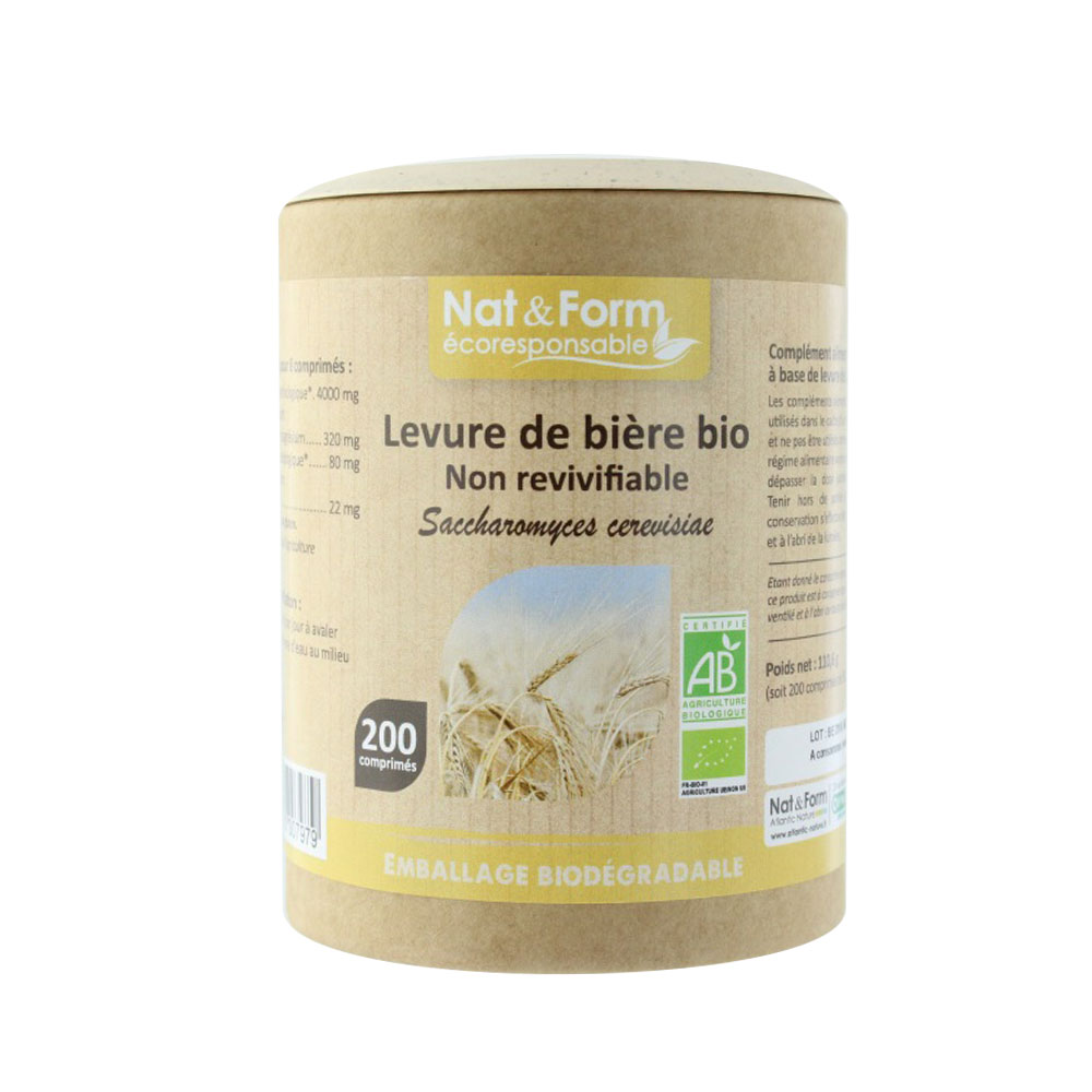 Nat&Form LEVADURA DE CERVEZA ECOLÓGICA NO RECUPERABLE 200 comprimidos
