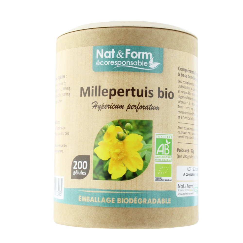 Nat&Form Hierba de San Juan bio 200 cápsulas