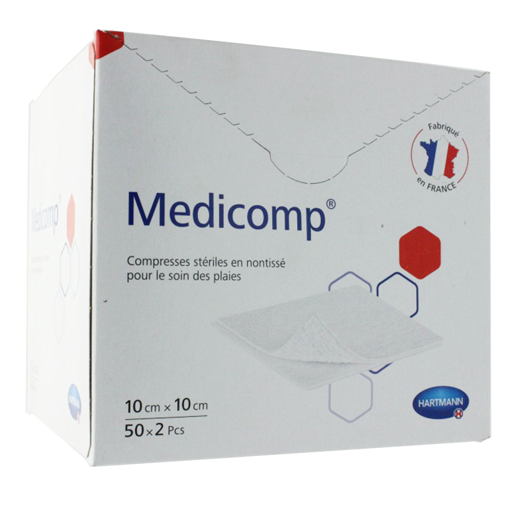 Hartmann Medicomp Compresas estériles no tejidas 10cmx10cm 50x2