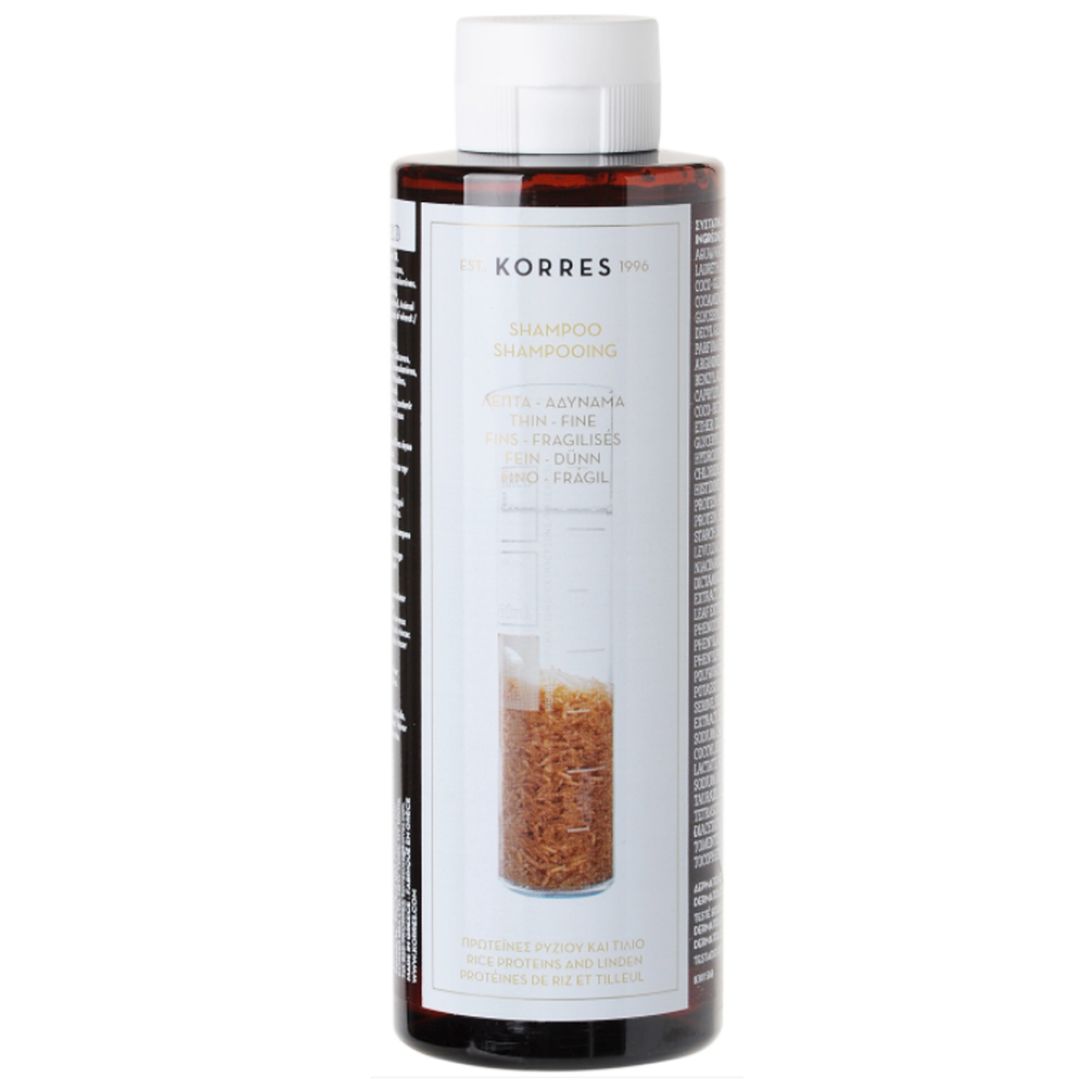 Korres Champu Cabello Fino Sin Volumen Proteinas De Arroz Y Tilo 250ml