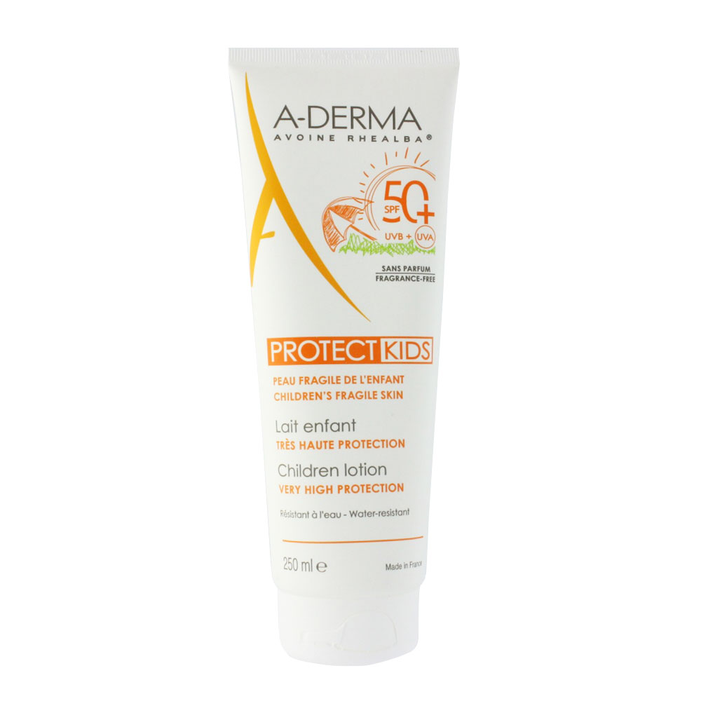 A-Derma Protect Loción infantil protección solar muy alta SPF50+ Kids 250ml