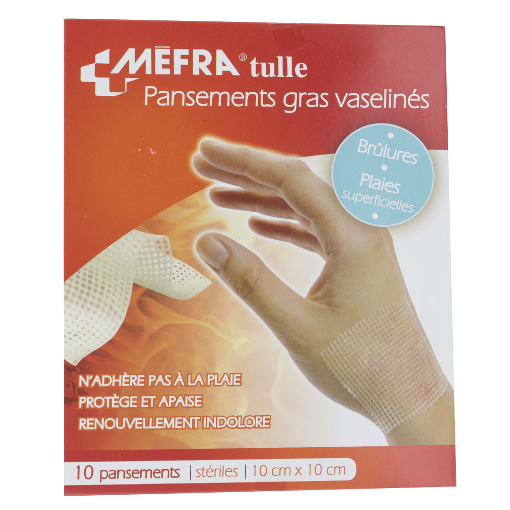 3M Mefra Apósitos oleosos impregnados de Vaseline Estéril 10cmx10cm X10