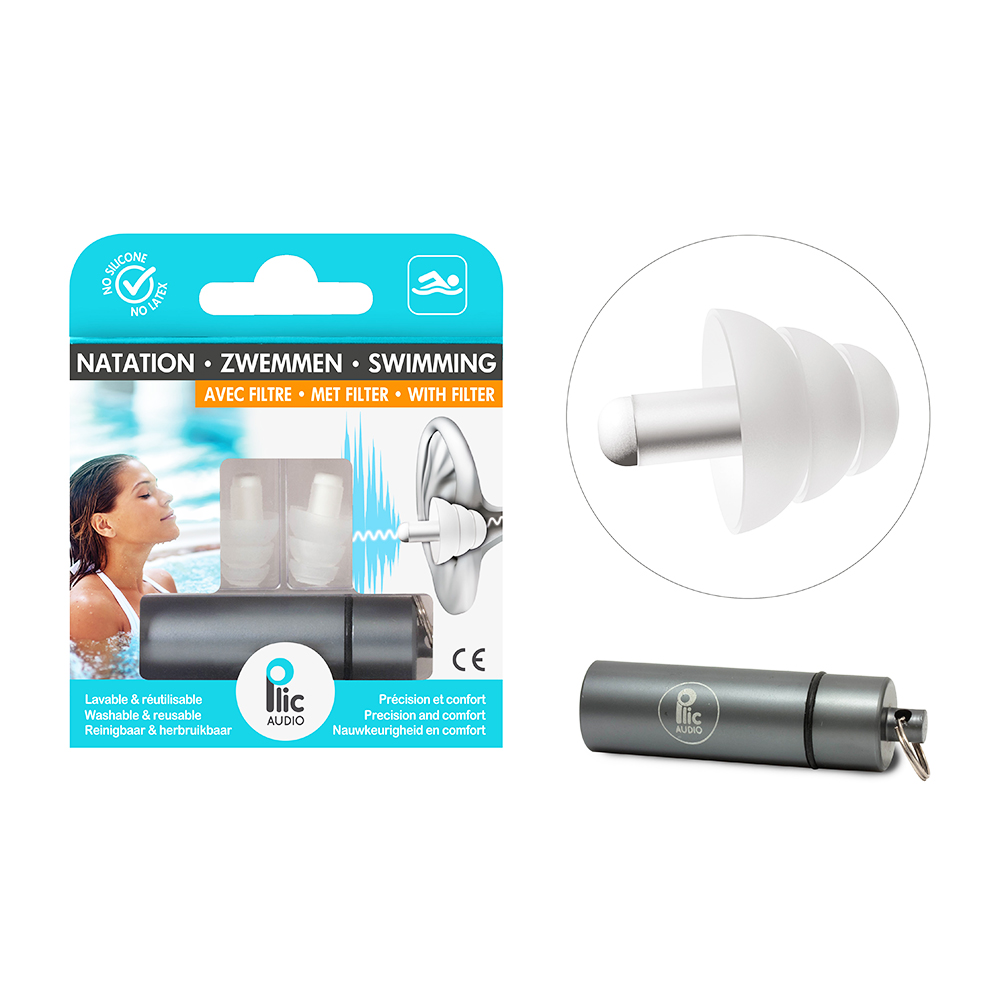 Plic Audio con filtro Tapones para nadar pareja reutilizable