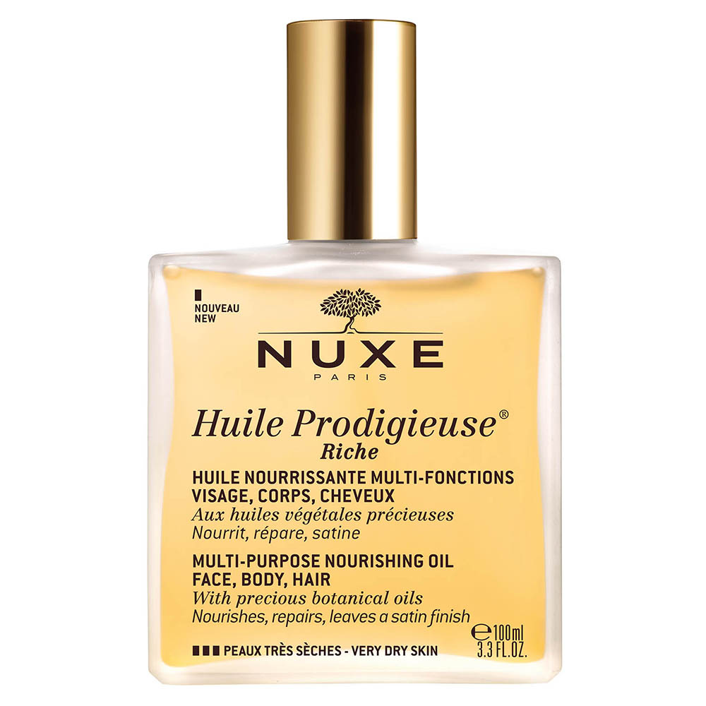 Nuxe Huile Prodigieuse Aceite rico para rostro cuerpo y cabello pieles muy secas 100ml