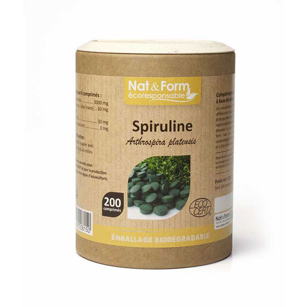 Nat&Form Espirulina Ecológica 200 Comprimidos