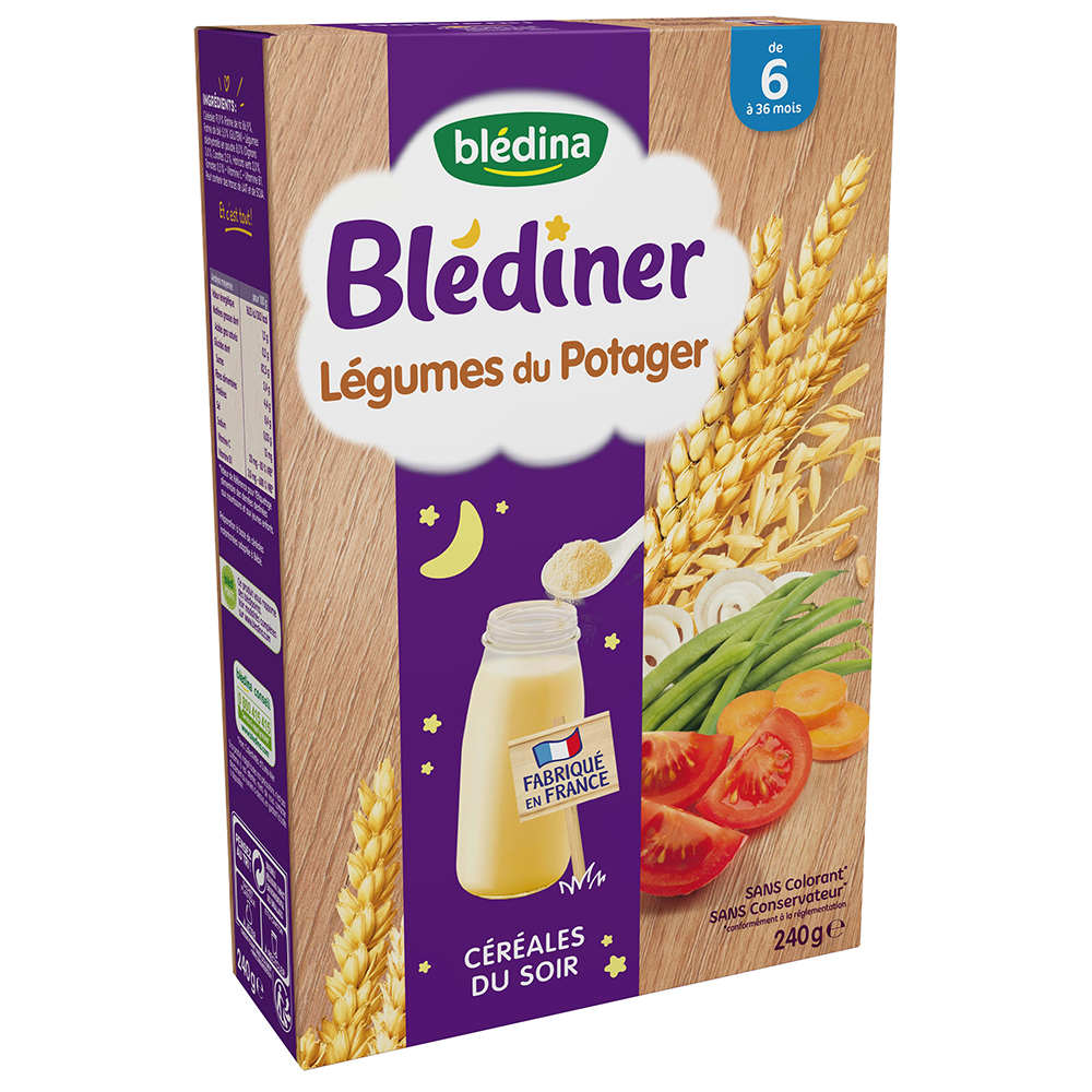 Blédina Blediner Cereales Vespertinos 6 Meses Verduras de la Huerta 240g