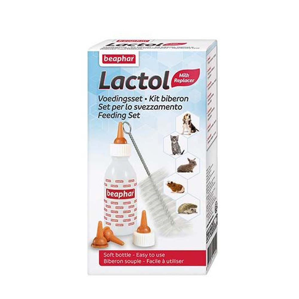Beaphar Kit de tetina y cepillo para biberón de animales recién nacidos