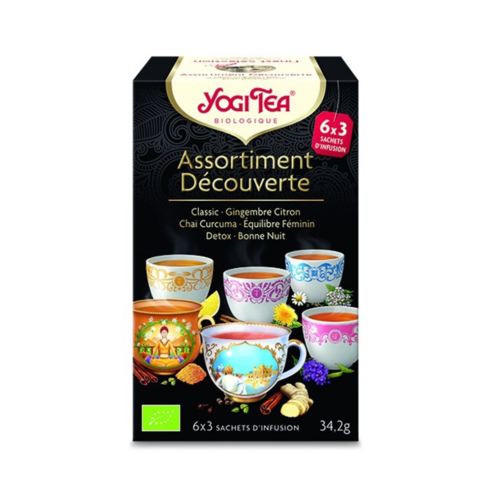 Yogi Tea Surtido Infusiones Classic + Jengibre Limon + Chai Curcuma + Equilibrio Femenino + Detox + Noche Tranquila
